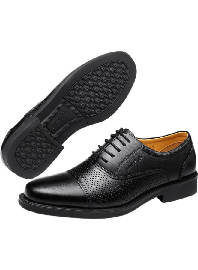 Strongman Qiangren Men'S Formal Shoes 3515 High Quality Top Layer Cowhide Business Leather Sandals 15 Three-Joint Sandals Black Size 44 - Image 3