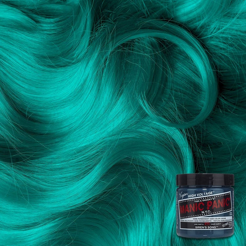 MANIC PANIC Classic Siren's Song Semi Permanent Hair Color - Neon Blue-Green Hair Dye for Women & Men That Lasts 4-6 Weeks - Vegan, Ammonia & Cruelty-Free - Create & Mix Custom Shades (4oz) - Image 3