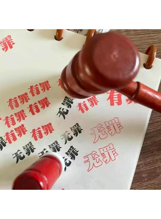 Creative Guilty And Innocent Judge Hammer Seal Homemade Funny Student Hand Account Seal Decorated With Printing Material-Color:Red - Image 4