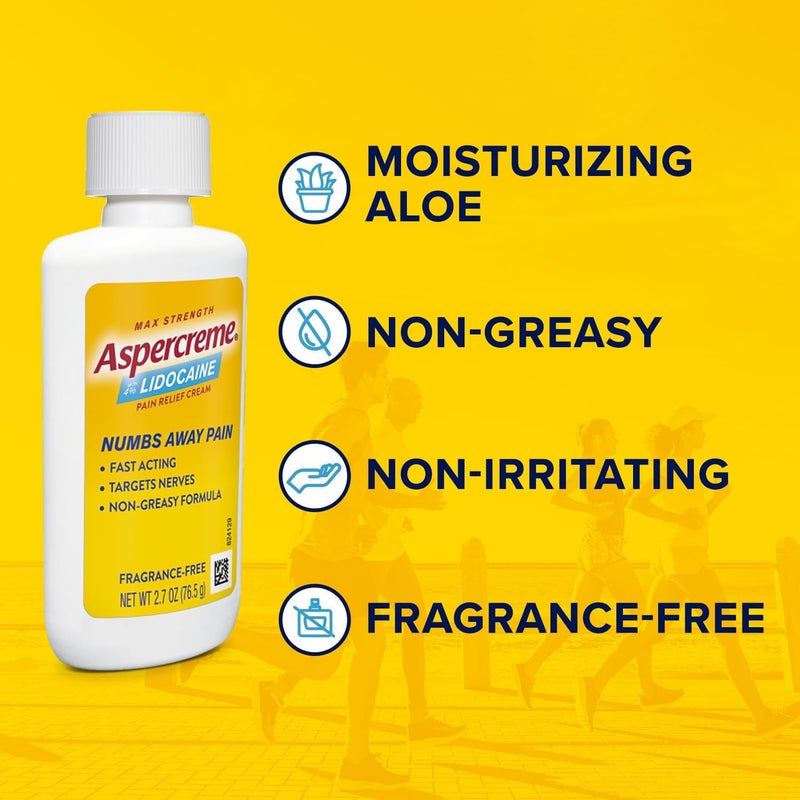 Aspercreme Lidocaine Pain Relief Cream Soothes Aggravated Nerves Numbing Topical Analgesic with MaxStrength 4 Lidocaine  Moisturizing Aloe 27 Oz - Image 5