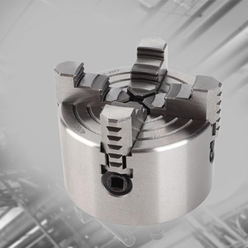 Zetiling Lathe Chuck, K72-80 4 Jaw 3.15 Inch 4000r per min Independent and Reversible Jaw Metal Lathe Chuck Turning Machine Accessories with 1 Hex wrench and 3 Screws - Image 3