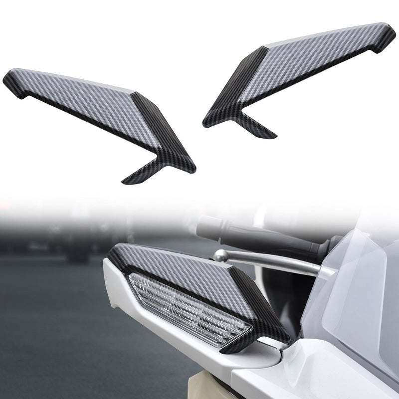 VEISUTOR Rearview Mirror Trim Kit for Goldwing GL1800 Front Carbon Fiber Pattern Rear View Mirror Trim Cover Decoration for Honda Gold Wing 1800 GL1800 20182020 Accessories - Image 2