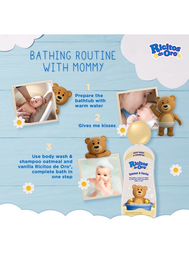 Ricitos de Oro Baby Shampoo and Body Wash, Formula with Oats and Vanilla, Hypoallergenic, Tear-Free Body Wash and Shampoo, 2-Pack of 13.5 Fl Oz Each, 2 Bottles - Image 2