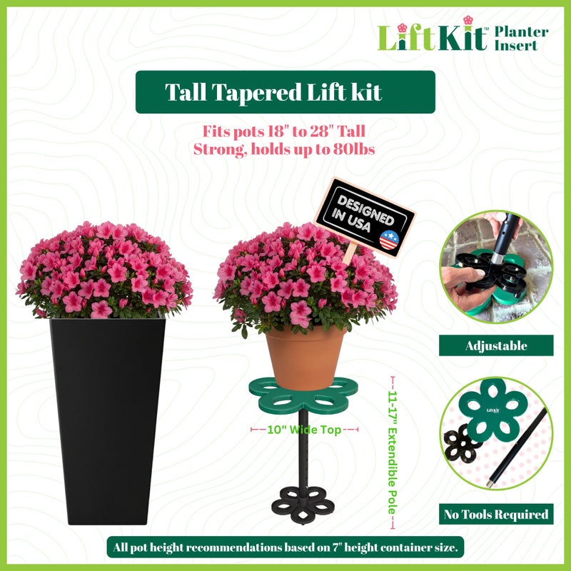 Lift Kit Planter Insert Tall Tapered Plant Riser Fill Bottom of Tall Flower Pots and Large Plant Containers | Indoor and Outdoor (11-17â€ Rise, 6" Base, 10" Top) - Image 2
