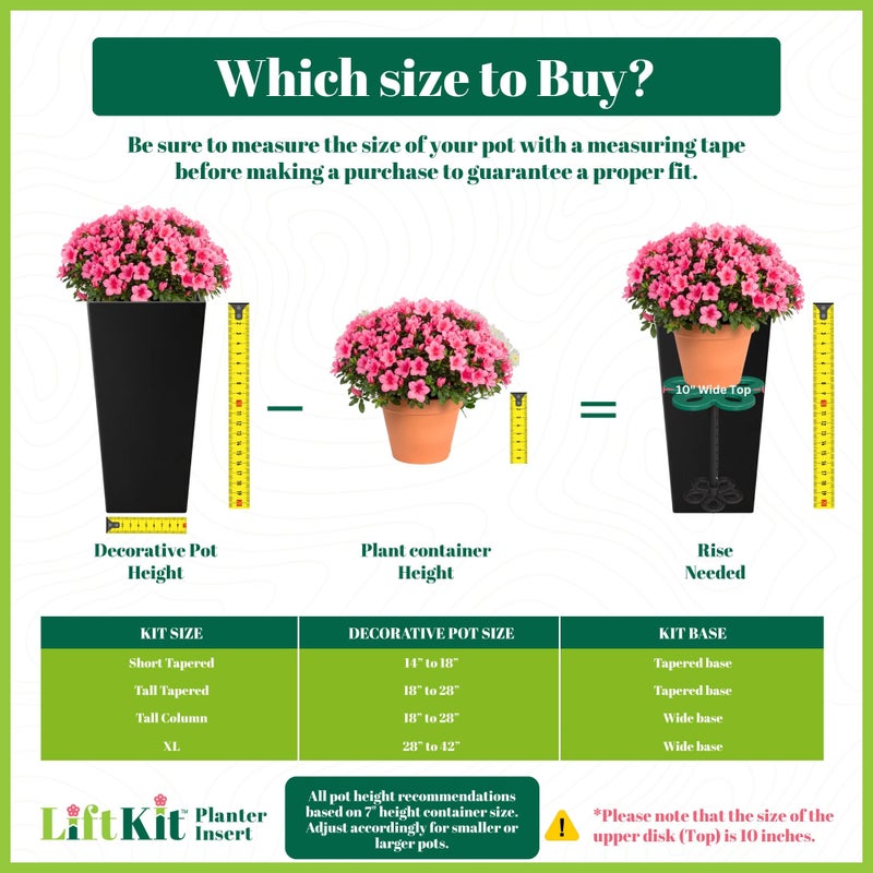 Lift Kit Planter Insert Tall Tapered Plant Riser Fill Bottom of Tall Flower Pots and Large Plant Containers | Indoor and Outdoor (11-17â€ Rise, 6" Base, 10" Top) - Image 4