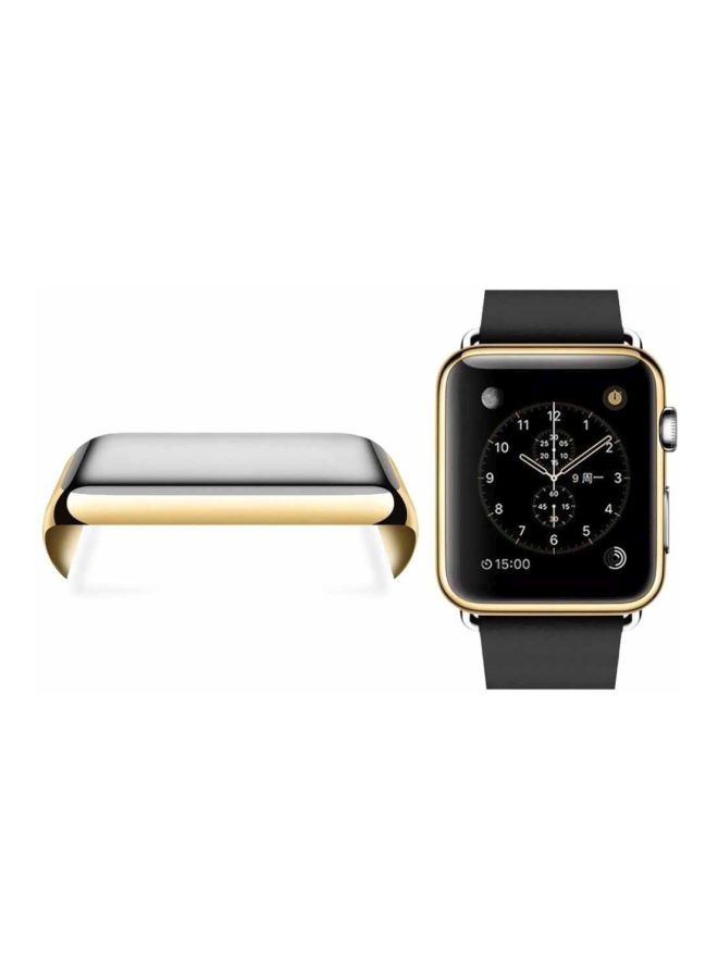 إسكدنيا غطاء واقي لحماية ساعة أبل 42 مم شفاف/الذهب - Image 2