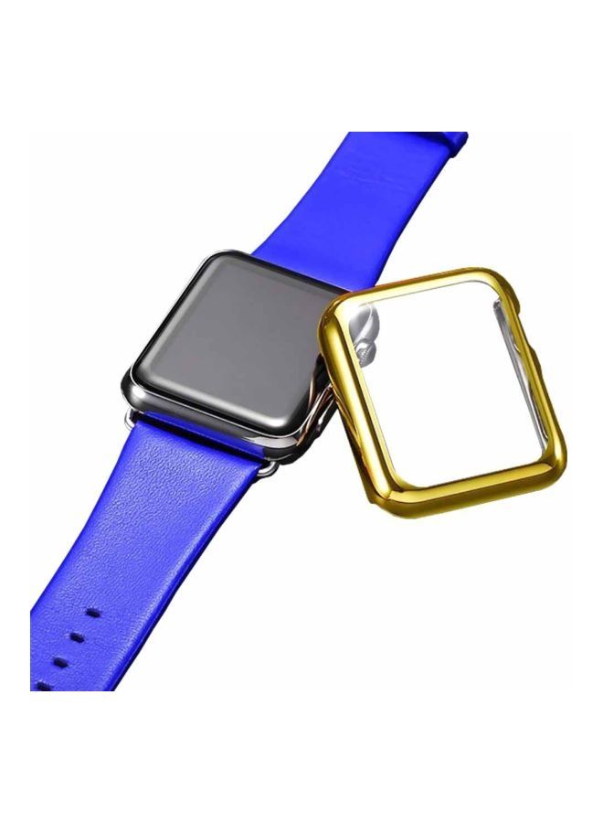 إسكدنيا غطاء واقي لحماية ساعة أبل 42 مم شفاف/الذهب - Image 3