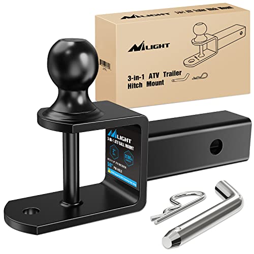 Nilight ATV UTV Trailer Hitch 3in1 Fits 2 Receiver with 2 inch Ball - Image 1