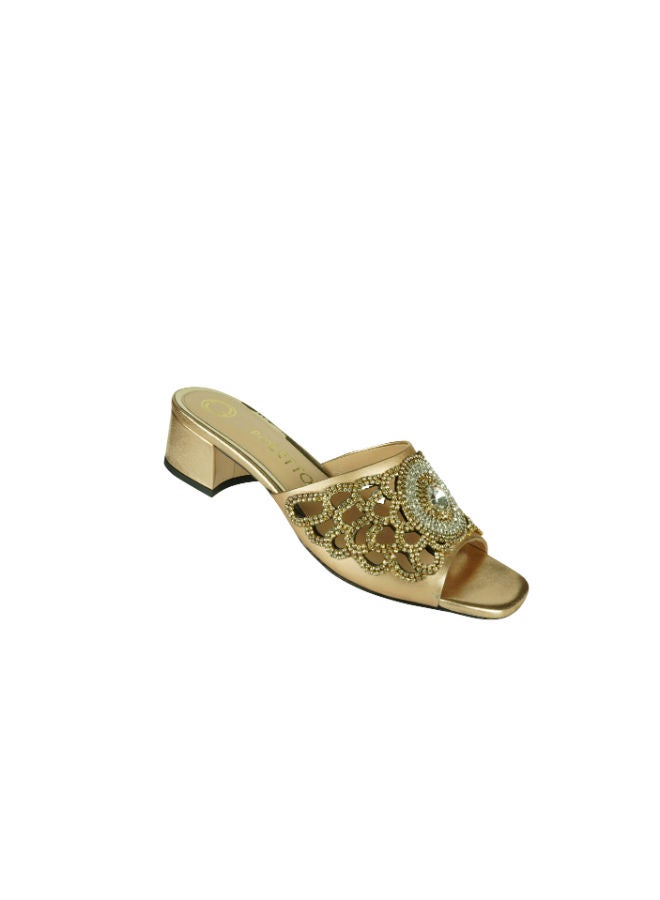 POLETTO Poletto Ladies Block Heel 54412 C1424 Bronze  - Image 1