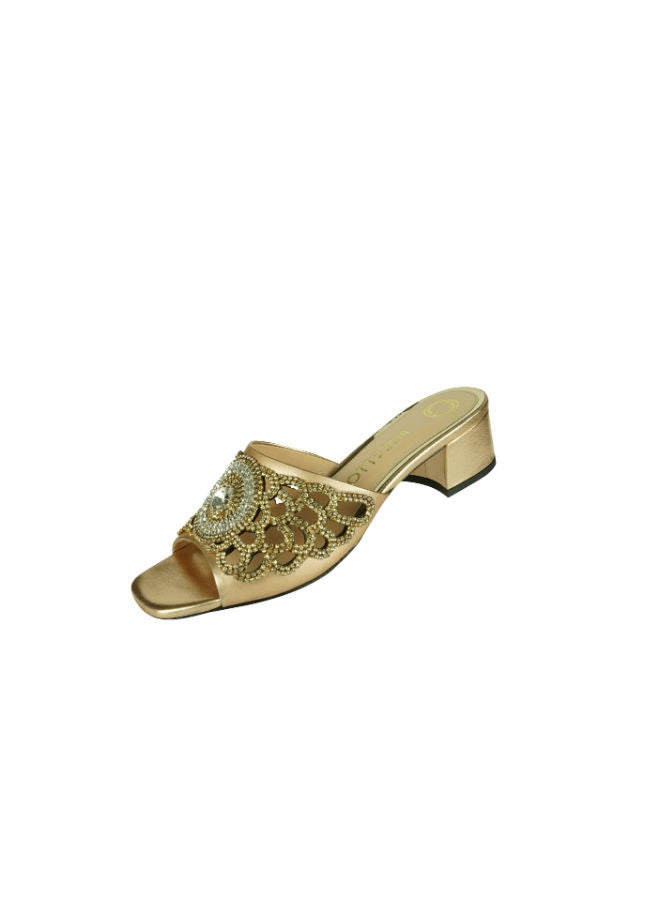 POLETTO Poletto Ladies Block Heel 54412 C1424 Bronze  - Image 3