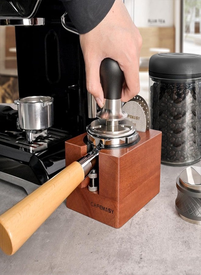 CAFEMASY Espresso Tamping Station Wood 54mm-51mm - Natural Walnut Portafilter Holder Coffee Tamper Station Espresso Tools Puck Screen Organzier Espresso Machine Accessories - Image 4