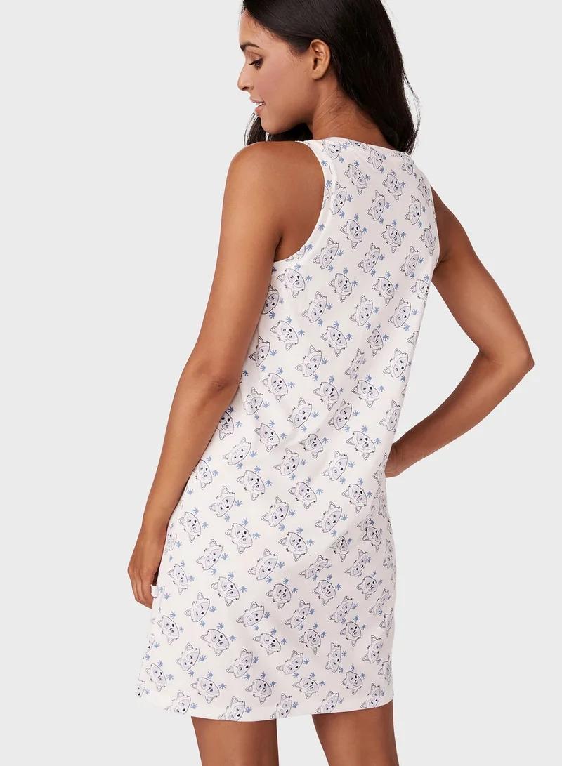 La Vie en Rose Printed Cotton Chemise