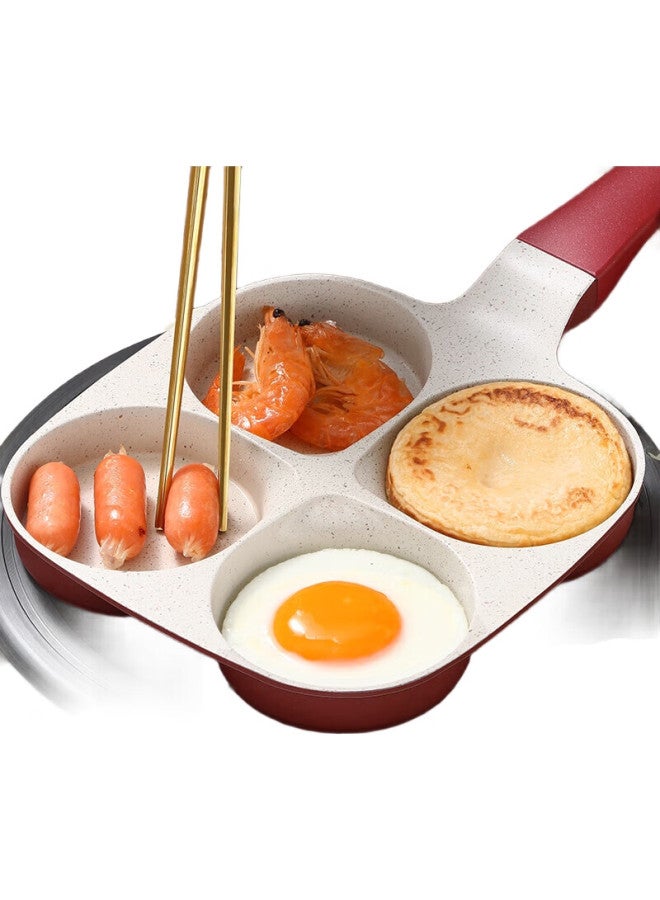 Ssn Egg Frying Pan, Egg Cooking Tool, Four-hole Frying Pan, Maifanshi Color Four-hole Pan, Non-stick Pan, Breakfast Frying Pan, Egg And Burger Pan - Image 2