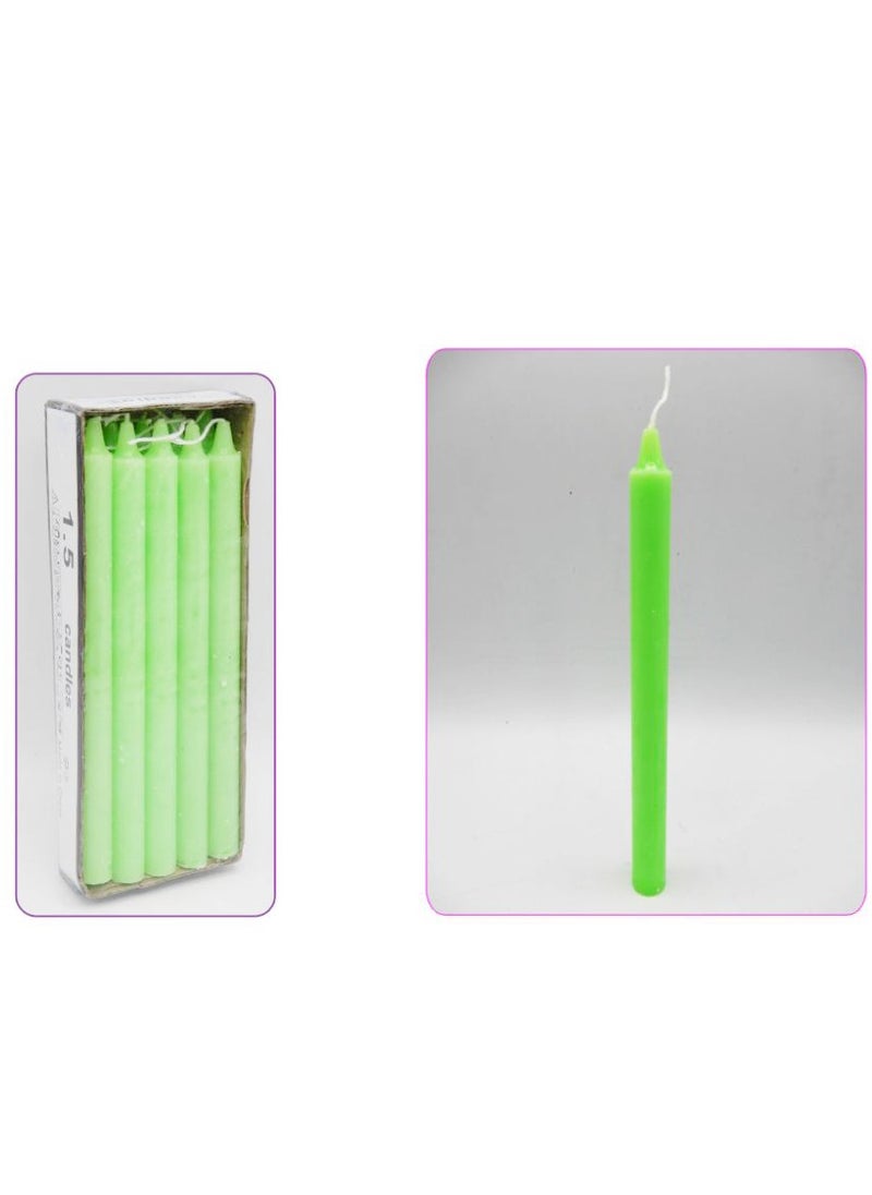 PARTY FUN - Apple Green Candles 10pcs 29g 19x1.5cm Illuminate Your Celebrations with Vibrant Elegance - Image 1