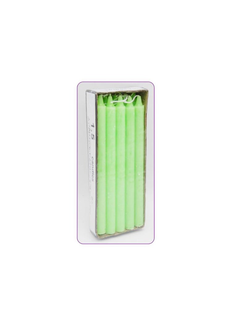 PARTY FUN - Apple Green Candles 10pcs 29g 19x1.5cm Illuminate Your Celebrations with Vibrant Elegance - Image 1