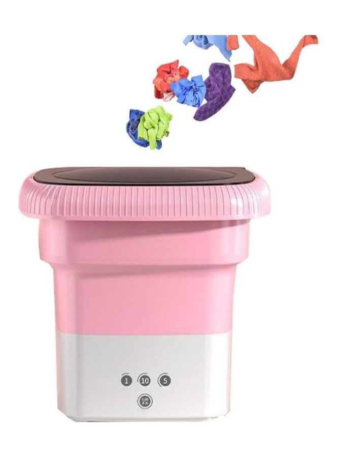 Mini Portable Folding Washing Machine (Pink) - Image 1
