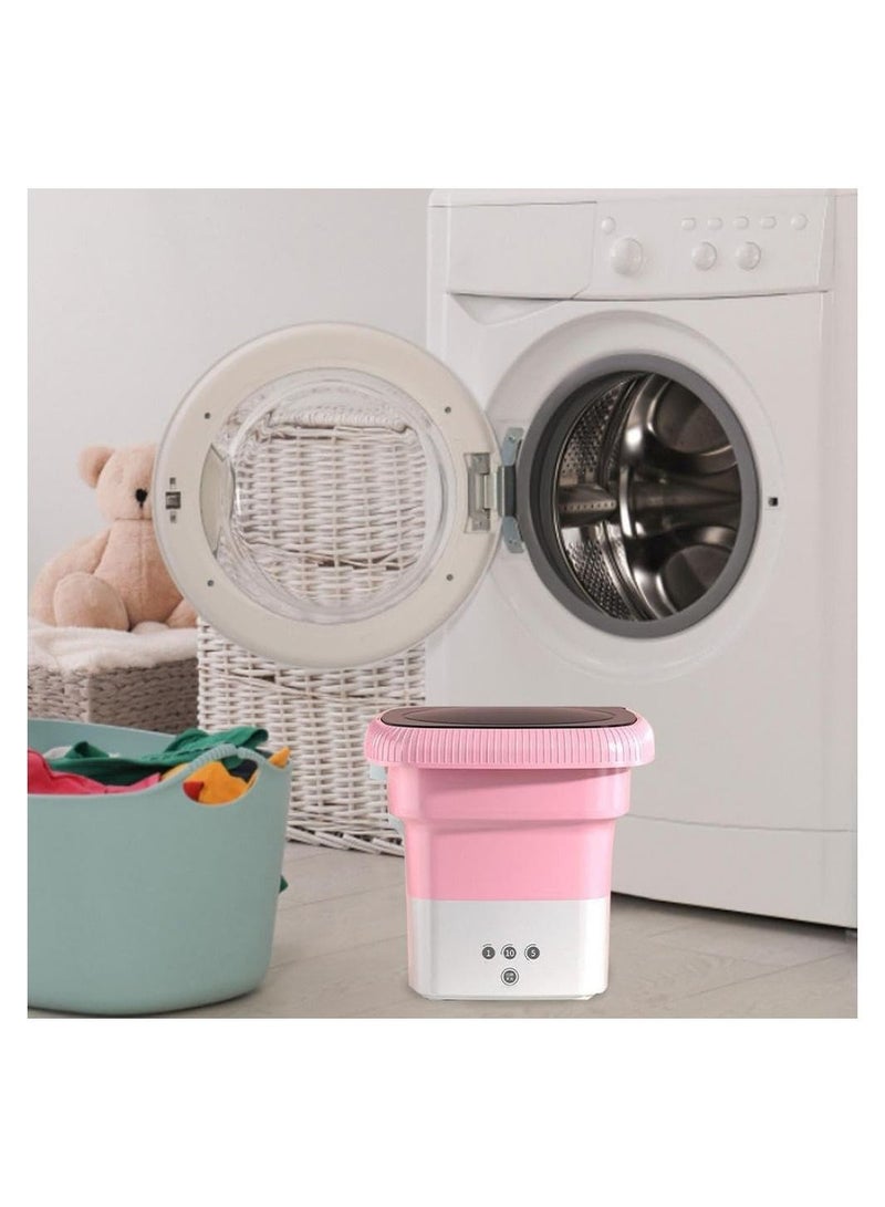 Mini Portable Folding Washing Machine (Pink) - Image 4