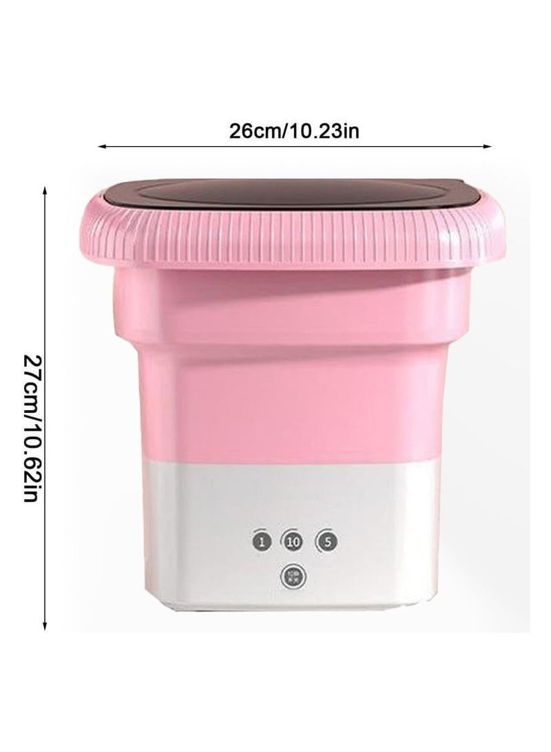 Mini Portable Folding Washing Machine (Pink) - Image 5
