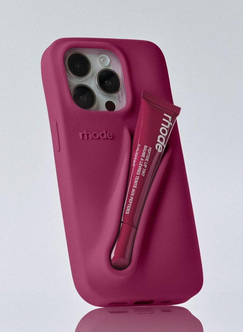 rhode Peptide Lip Tint + Summer Lip Case Case for iPhone 16 Pro (Raspberry Jelly)