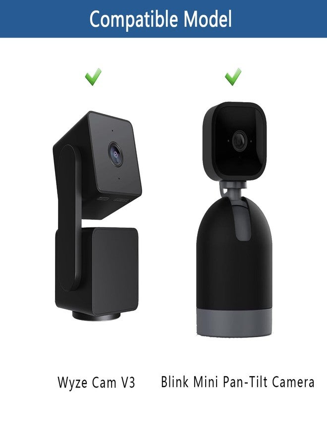 OYOCAM 2 Pack Wall Mount Compatible with Wyze Cam Pan V3/V4,Blink Mini Pan-Tilt Camera Black, 360 Degree Swivel Adjustable Mount Camera Wall/Ceiling Indoor/Outdoor Mounting Bracket - Image 2