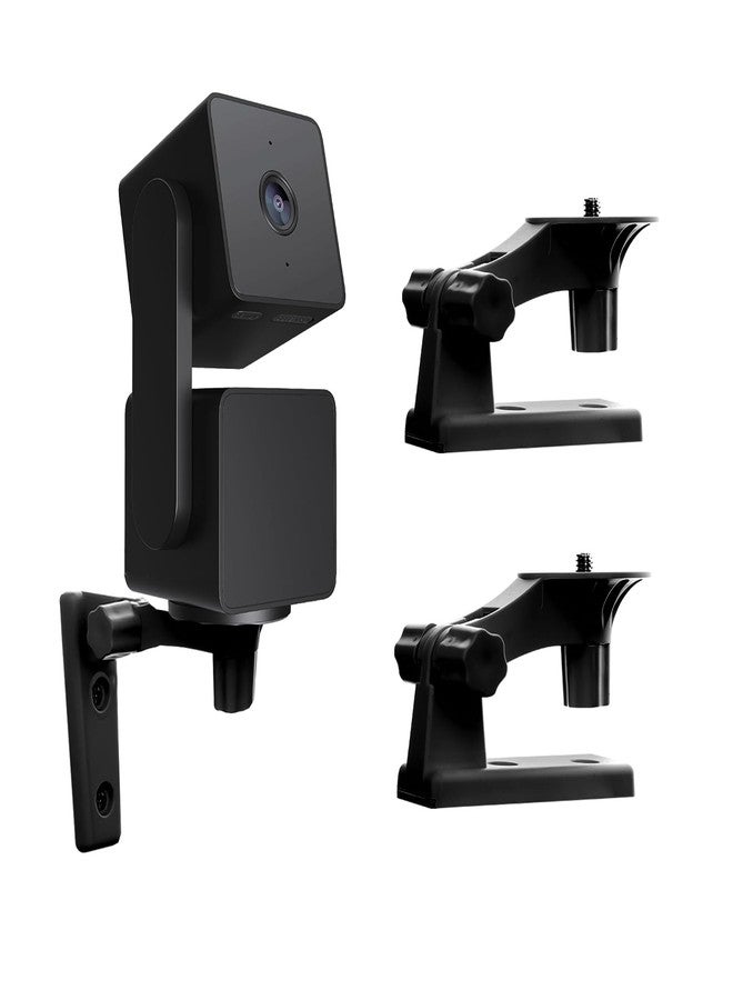 OYOCAM 2 Pack Wall Mount Compatible with Wyze Cam Pan V3/V4,Blink Mini Pan-Tilt Camera Black, 360 Degree Swivel Adjustable Mount Camera Wall/Ceiling Indoor/Outdoor Mounting Bracket - Image 1