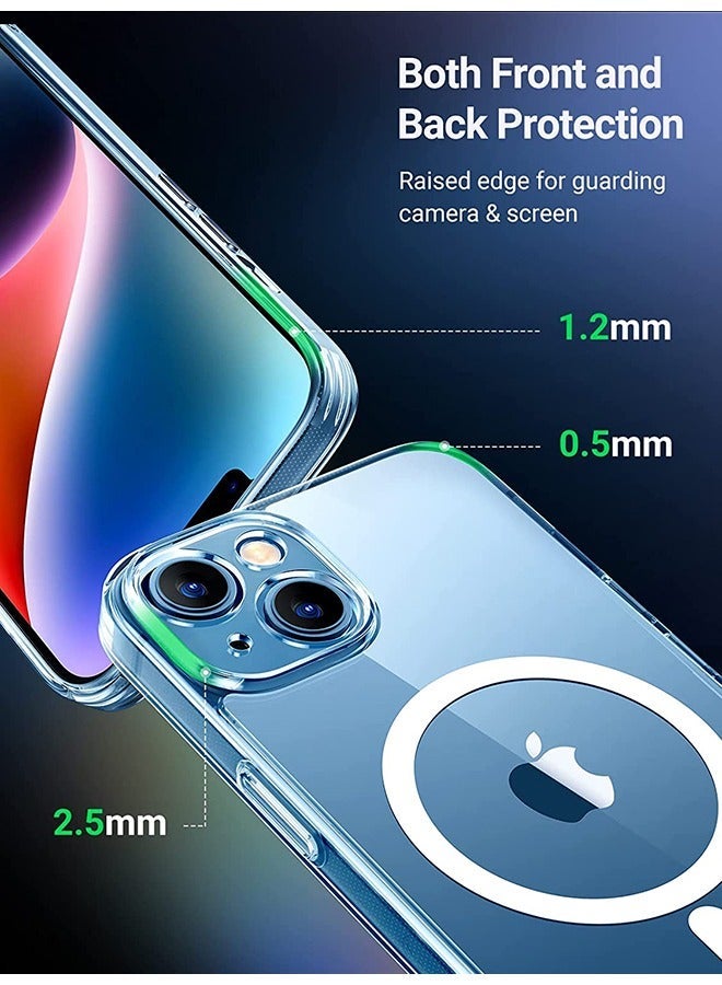 iPhone 14 Magsafe Case 6.1 Inch Slim Thin Magnetic Case Yellowing-Resistant Anti-Drop Shock Absorption Anti-Scratch and Hard Back Crystal Case Cell Phone Cover Compatible with iPhone 14 Case  - Image 3