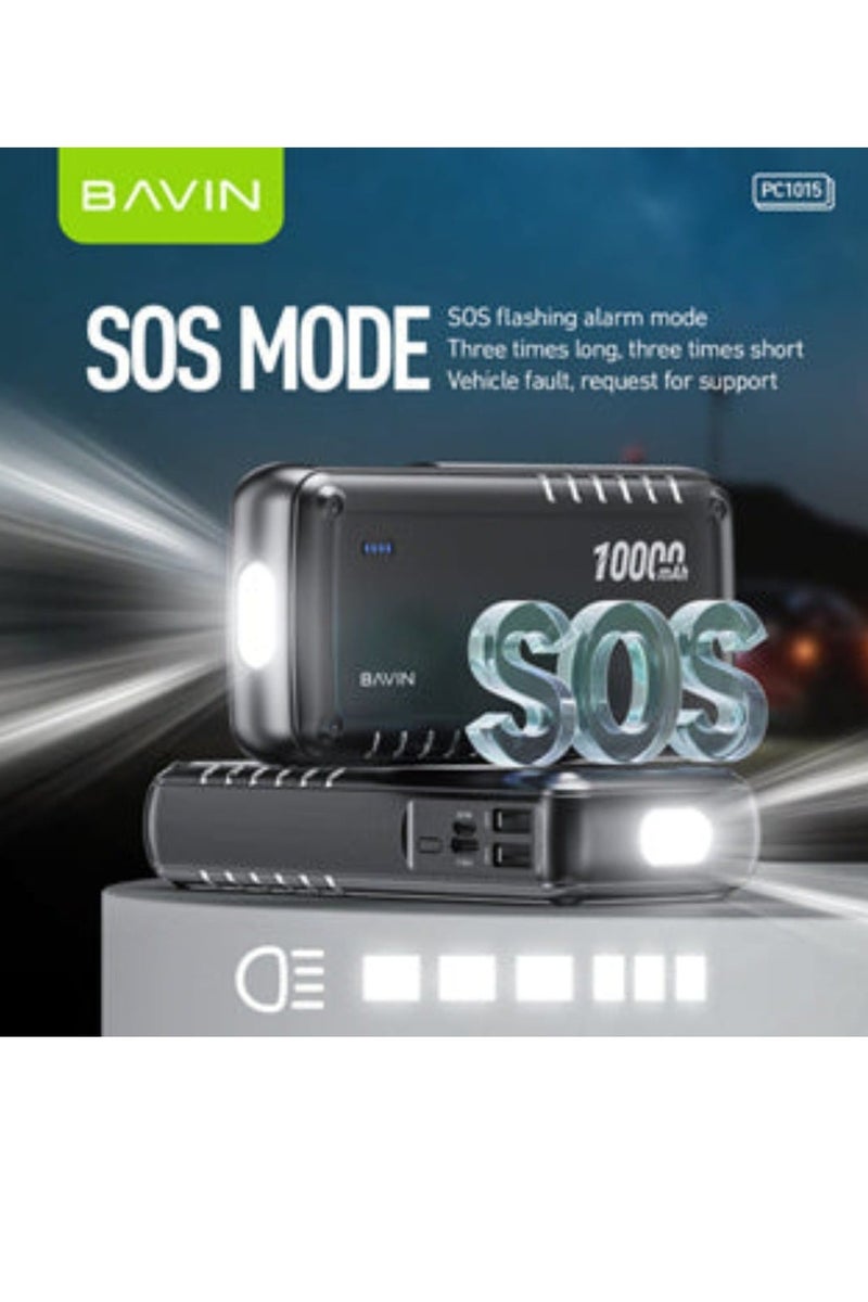 Bavin PC1015 10000mAh Automobile Powerbank and Car Igniter with SOS Flashing Light and DO Jack Smart Battery Clip For Car Emergency Start Ignition Portable Power Bank - Image 4