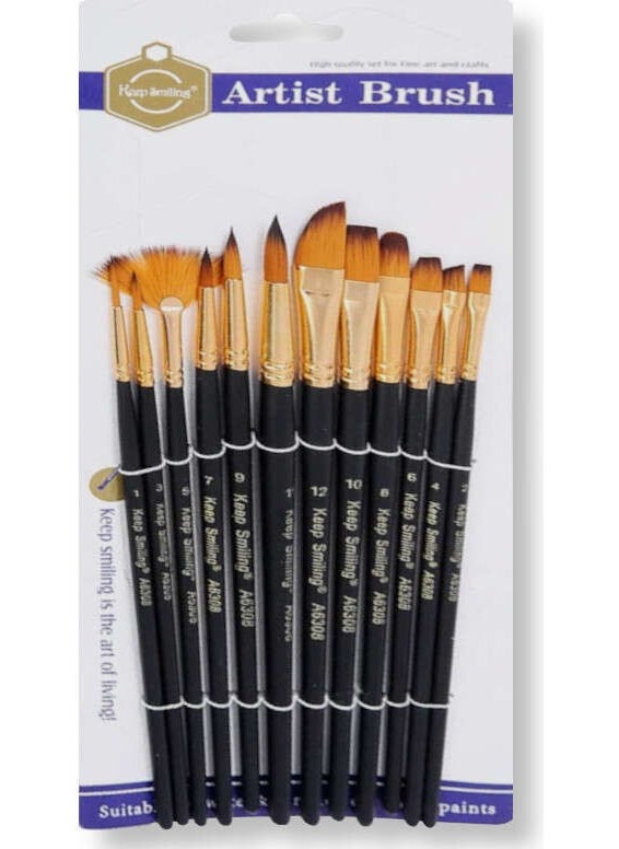Keep Smiling Synthetic Brush Set 12Pieces A6308  - Image 1