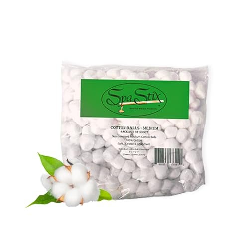 Spa Stix Cotton Balls. 500 Count Medium Size. Non Sterile Super Soft.,White - Image 1