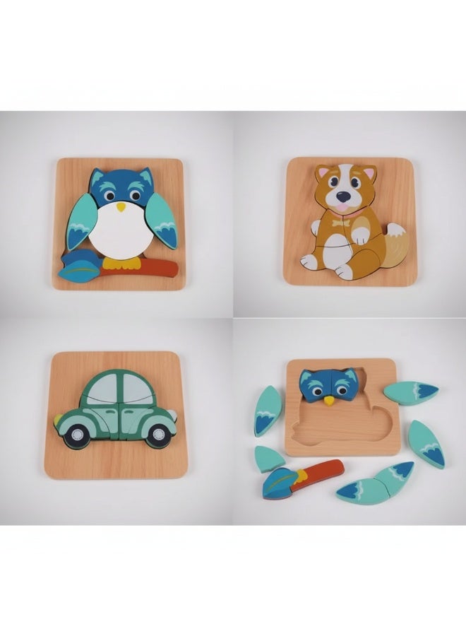 Y&D 3 Piece Set Children's Wooden 3D Puzzle Toy - Image 1