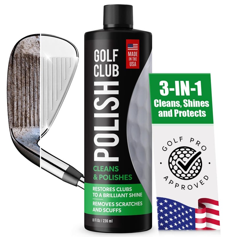 Berkland Golf Club Polish - Made In The USA Instant Golf Club Cleaner and Golf Club Scratch Remover - Cream Golf Club Polishing Kit / Golf Club Cleaning Kit - 8 oz of Metal Polish Compound - Golf Accessories - Image 1