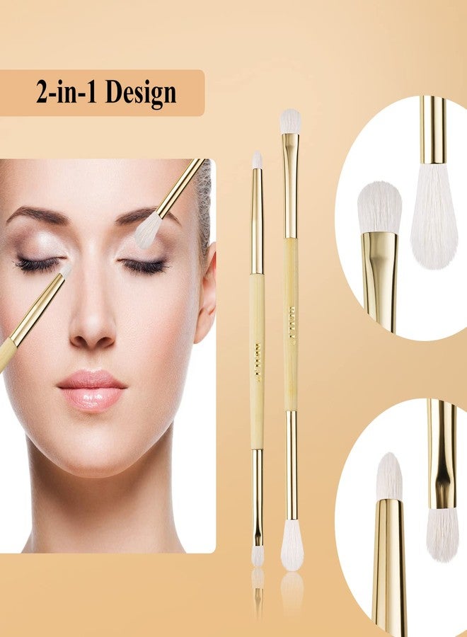 BEILI Eyeshadow Brushes Set 10pcs Duo End Eye Makeup Brushes Travel Makeup Brushes Set with Soft Synthetic Hairs & Real Bamboo Wood Handle for Eyeshadow, Blending,Concealer, Eyebrow, Eyeliners - Image 5