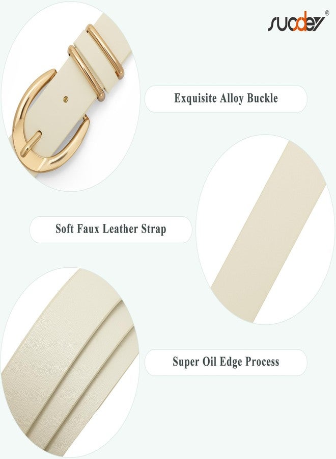 سوزدي أحزمة جلدية نسائية من SUOSDEY للجينز والسراويل والفساتين، أحزمة جلدية رفيعة بإبزيم ذهبي - Image 4
