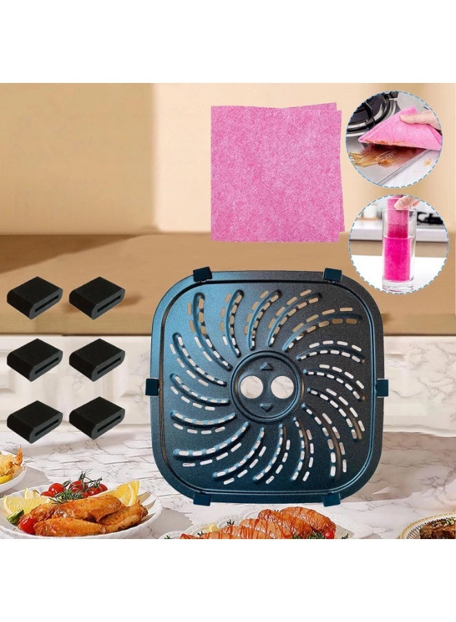 عام **رف مقلاة هوائية مزدوج الطبقة - إكسسوارات مقلاة هوائية، حامل شواء من الفولاذ المقاوم للصدأ لمعظم المقالي الهوائية، أدوات طبخ منزلية** - Image 1