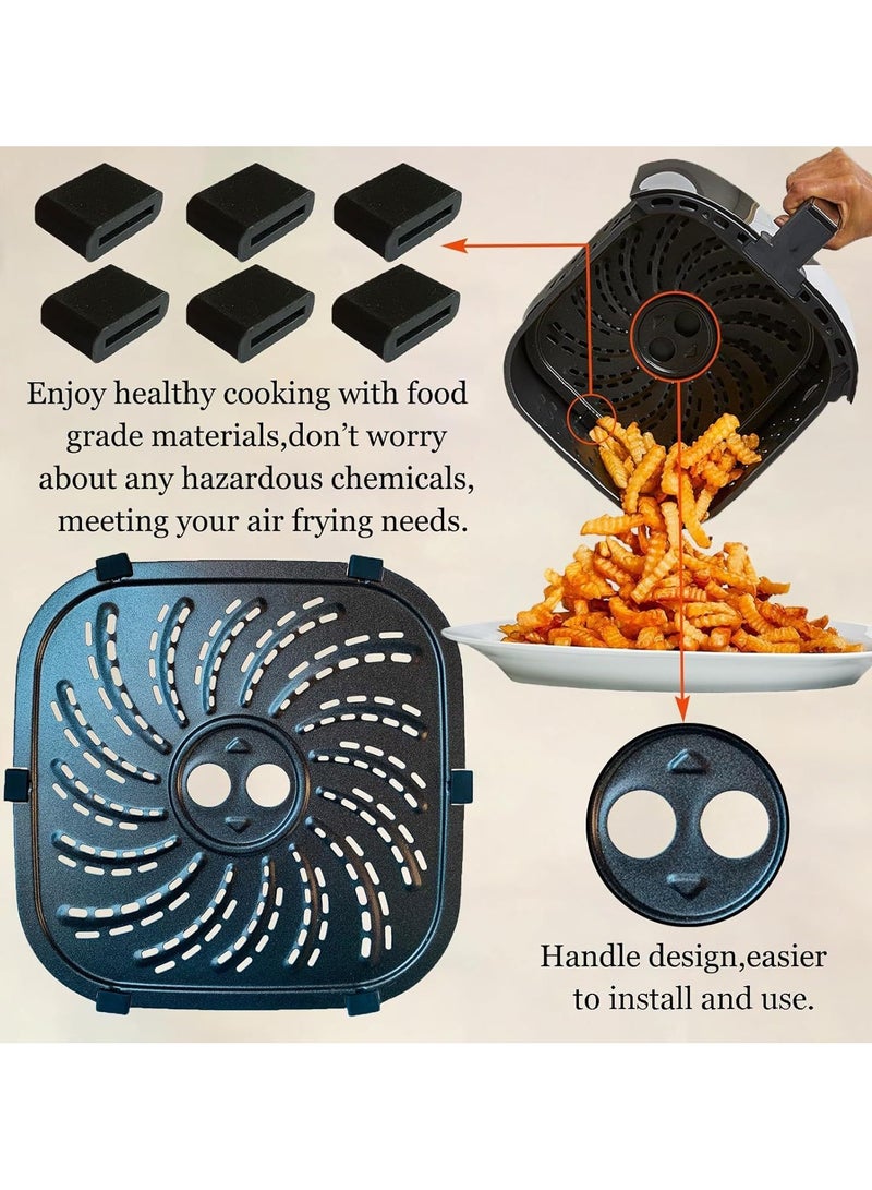 عام **رف مقلاة هوائية مزدوج الطبقة - إكسسوارات مقلاة هوائية، حامل شواء من الفولاذ المقاوم للصدأ لمعظم المقالي الهوائية، أدوات طبخ منزلية** - Image 3