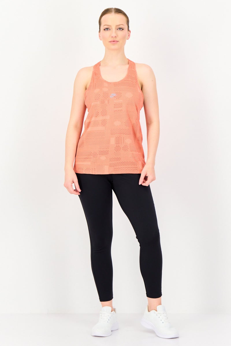 Nike تي شيرت جري نسائي بدون أكمام من دري فيت، كورال - Image 3