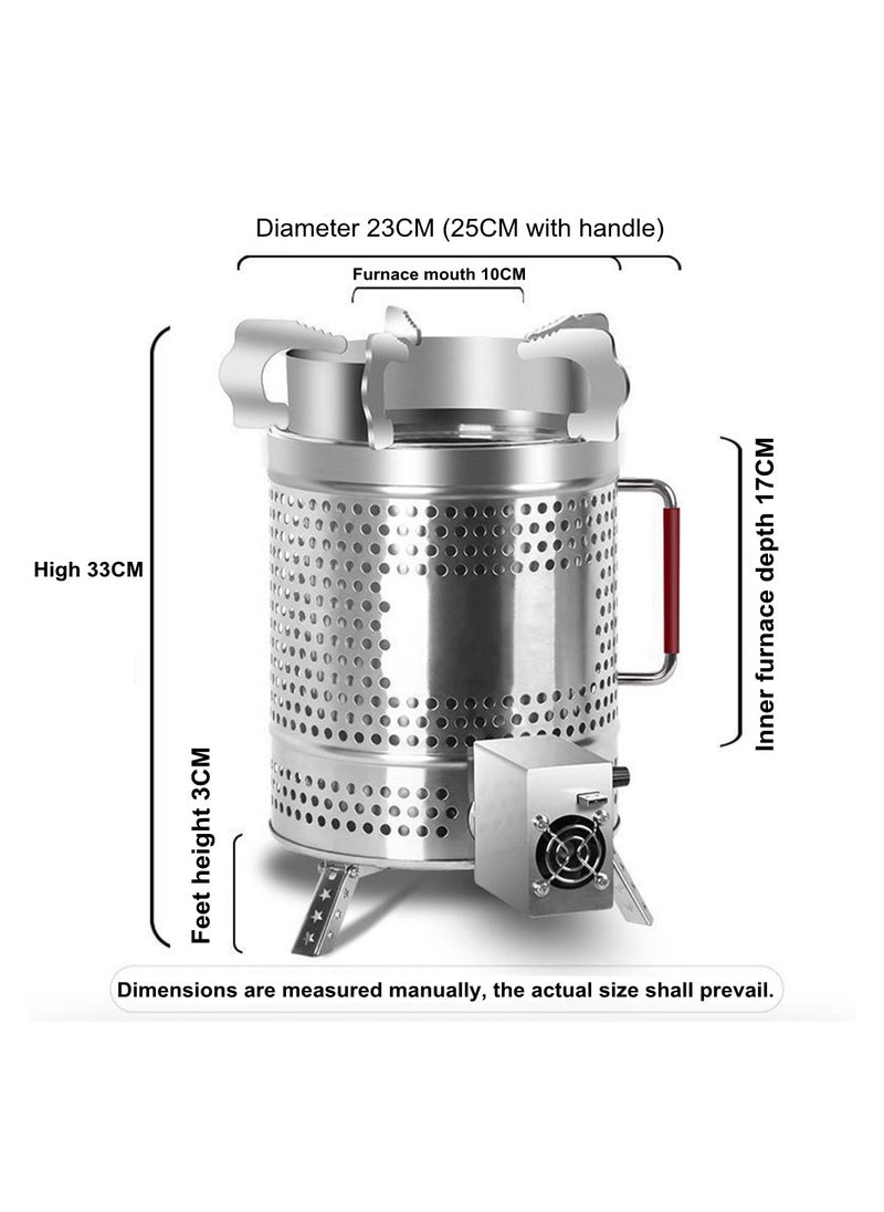 Generic - Outdoor Camping Wood Stove with Baking Pan Portable Stainless Steel Wood Stove Wood Stove for Outdoor Picnics - Image 1