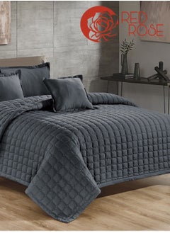 Red Rose Single bed comforter set, compressed quilt, 4-piece set, microfiber, size 220x160 cm.  - Image 2