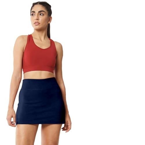 Mehrang Skirt with Shorts for Women's & Girl's Solid High Waist Flared Skater Short Mini Skirt (XS, Navy) - Image 2