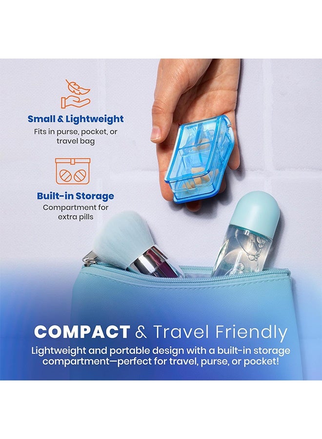 2 pcs Pill Cutter for Small or Large Pills,Pill Cutters with V-Grip for Small and Medication,Easily Cut Pills,Splitter(Blue & Black) - Image 3