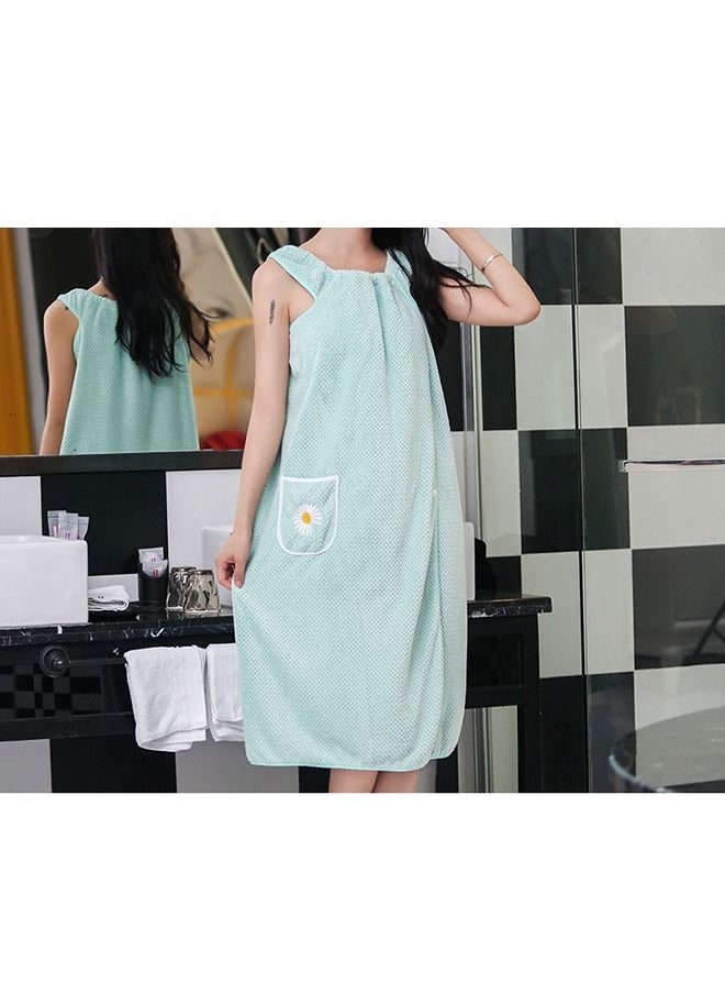 Arabest - Women's Bath Towel Robe Robe Body Spa Bath Wrap Toweling Robe (Light Green) - Image 1