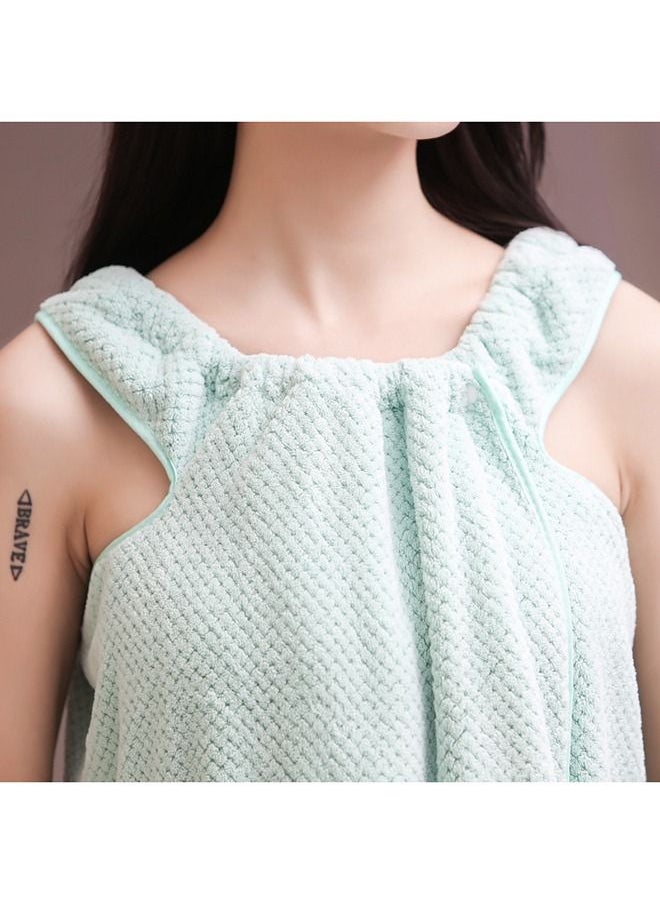 Arabest - Women's Bath Towel Robe Robe Body Spa Bath Wrap Toweling Robe (Light Green) - Image 1