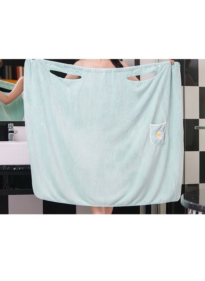 Arabest - Women's Bath Towel Robe Robe Body Spa Bath Wrap Toweling Robe (Light Green) - Image 1