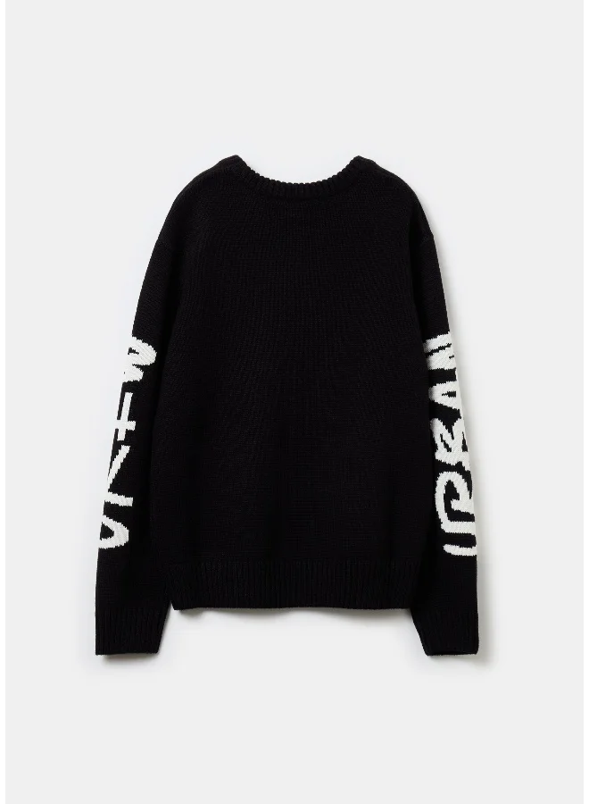 Ovs Oversized pullover with jacquard lettering