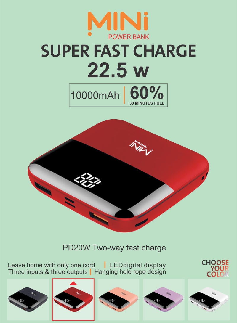 Mini Portable power Bank-10000MAH / RED - Image 1