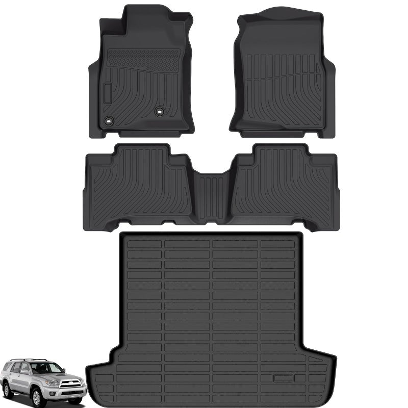 JAOGAUS Floor Mats for Toyota 4Runner 2003-2009(ONLY for 5 Seats), Custom Fit TPE Cargo Liner, Waterproof Duty Trunk Mat Accessories for 4Runner SR5 TRD Off-Road TRD Pro Limited, 4th gen 4runner Floor Mats - Image 1