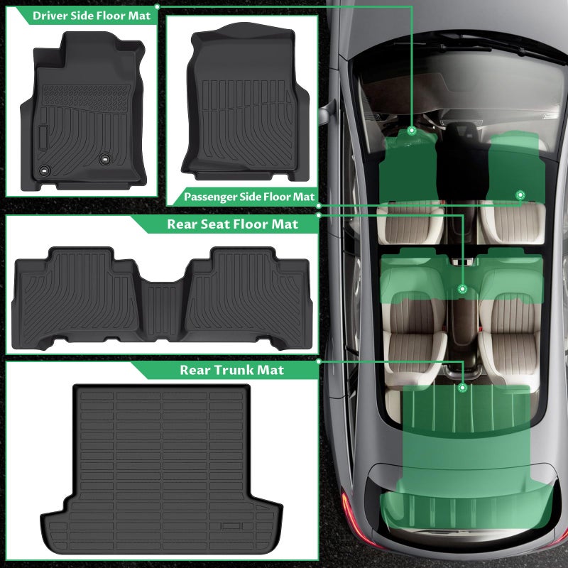 JAOGAUS Floor Mats for Toyota 4Runner 2003-2009(ONLY for 5 Seats), Custom Fit TPE Cargo Liner, Waterproof Duty Trunk Mat Accessories for 4Runner SR5 TRD Off-Road TRD Pro Limited, 4th gen 4runner Floor Mats - Image 4