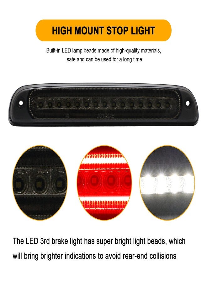 Mynoway مصباح فرامل ثالث LED بعدسة مدخنة من ماينوواي، بديل لمصابيح فورد F250، F350، F450، F550 سوبر ديوتي (1999-2016)، ورينجر (1993-2011)، مصباح توقف مركزي علوي مع حشية مانعة للتسرب، بديل للقطعة الأصلية CC3Z13A613B - Image 4