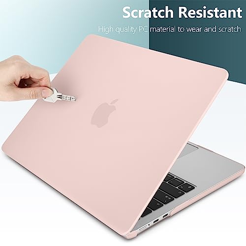 TWOLSKOO Case for MacBook Air 15 inch M5 M4 M3 M2 (2026-2023) A3448 A3241 A3114 A2941, Hard Shell Case & Screen Protector & Keyboard Cover & Trackpad Film & USB-C Adapter, Chalk Pink - Image 4