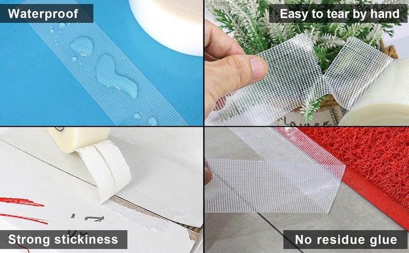 BOMEI PACK Clear Duct Tape 50mm x 30y Reinforced Gaffer Tape Waterproof Sticky Heavy Duty Ducts Fixing Tape DIY Craft Job Labeling 2 Rolls - Image 3